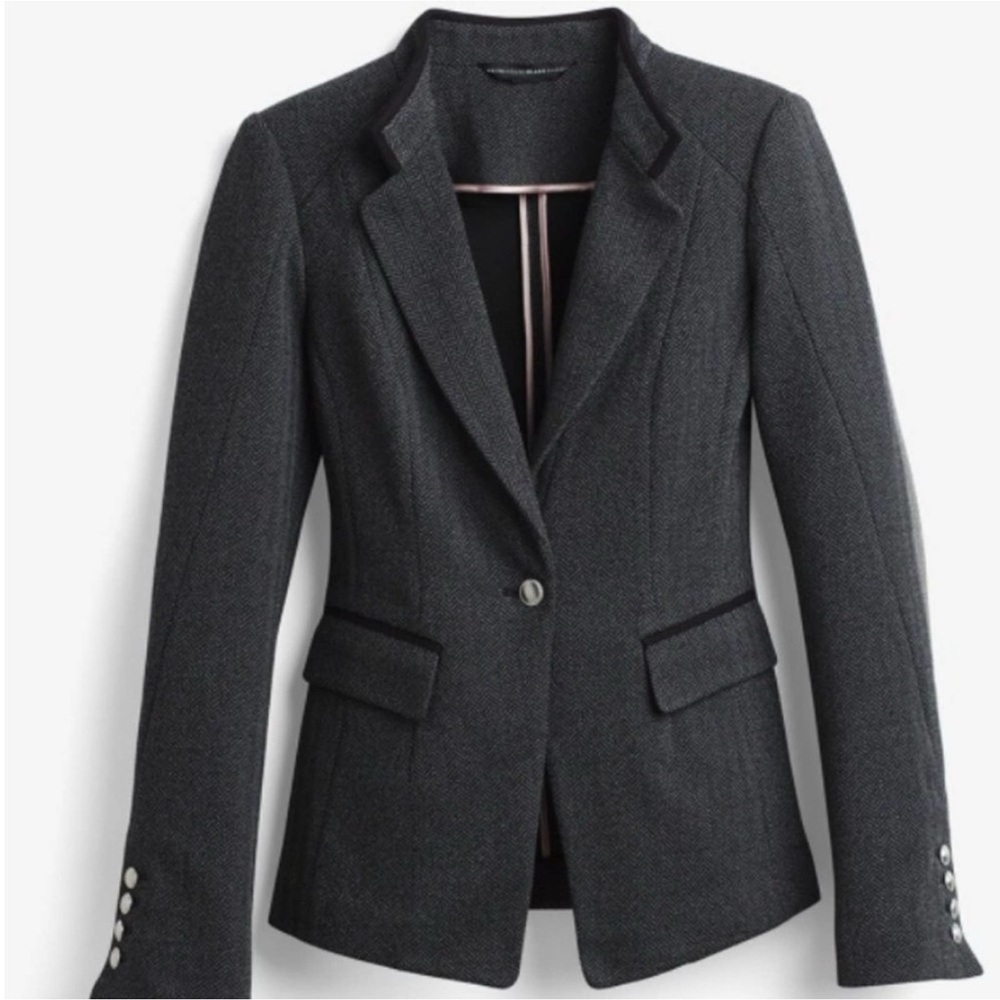 White House Black Market Charcoal Gray Tailored Blazer